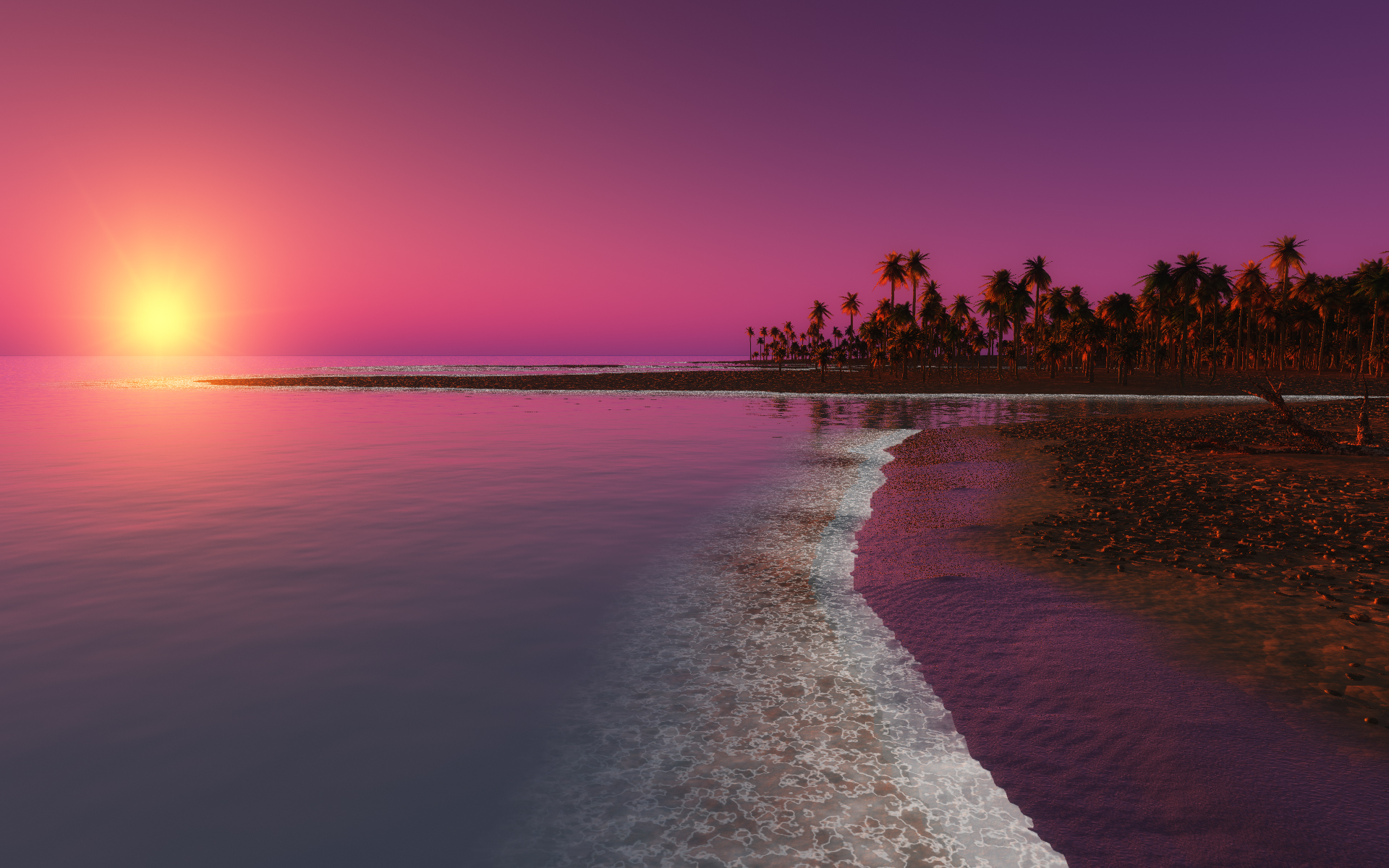 Digital Coastal Beach Sunset3132917811 - Digital Coastal Beach Sunset - sunset, sunrise, Digital, Coastal, Beach